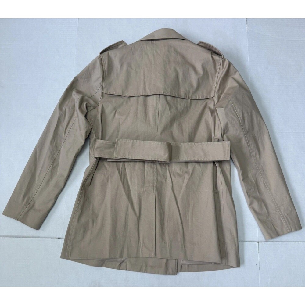 Quince Women Comfort Stretch Short Trench Coat Tan Khaki Outerwear Medium - Picture 2 of 14